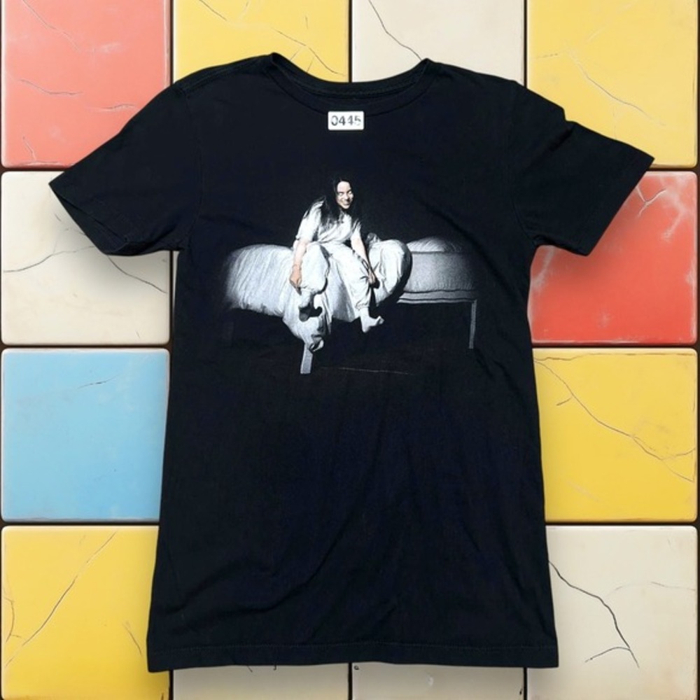 Billie Eilish When We All Fall Asleep T-Shirt Black XS Pop Music Album Tour‎ Tee
